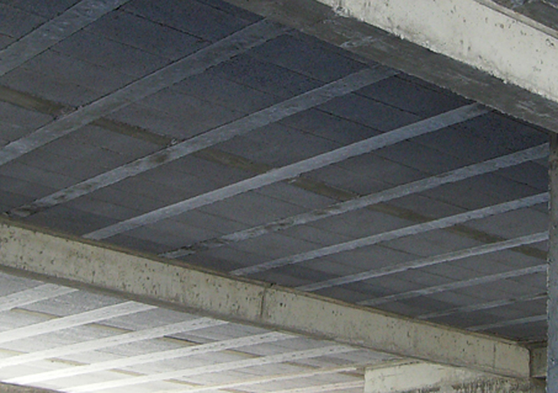 Slab with beams and concrete blocks Previcon